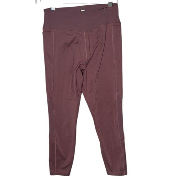 Pink Mauve Fleece Lined Ribbed Cozy Leggings. Size M. - Picture 5 of 8